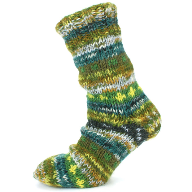 Chunky Wool Knit Abstract Pattern Fleece Lined Socks - 17 Grey –  LoudElephant