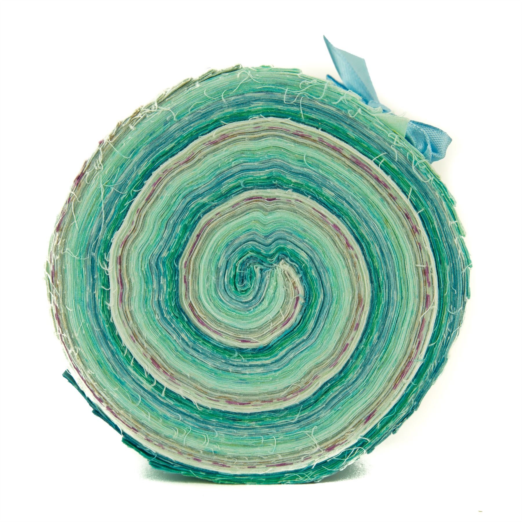 Cotton Batik Pre Cut Fabric Bundles - Jelly Roll - Icy Turquoise