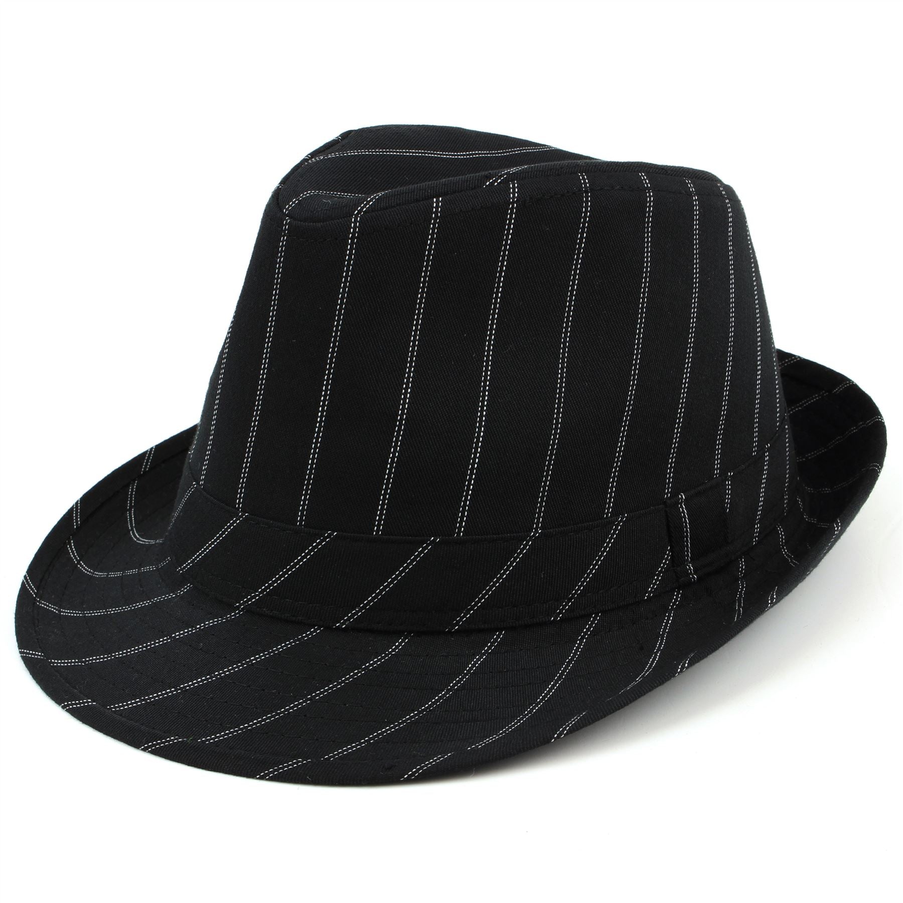 Classic pinstripe trilby hat - Black