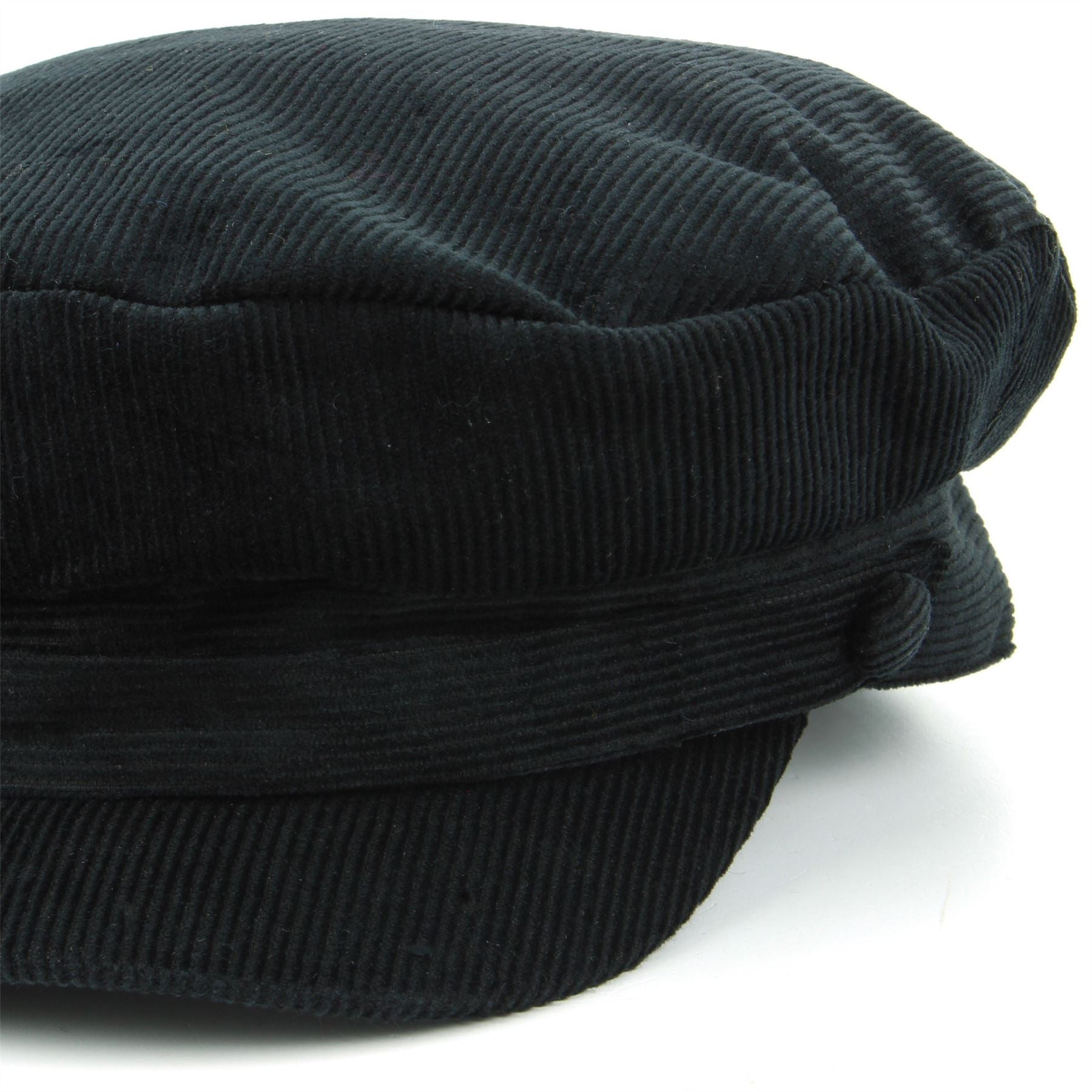 Corduroy Captain's Breton Cap - Black