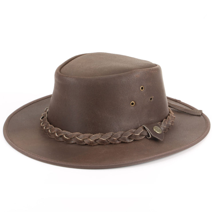 Genuine Leather Weathered Cowboy Bush Hat –