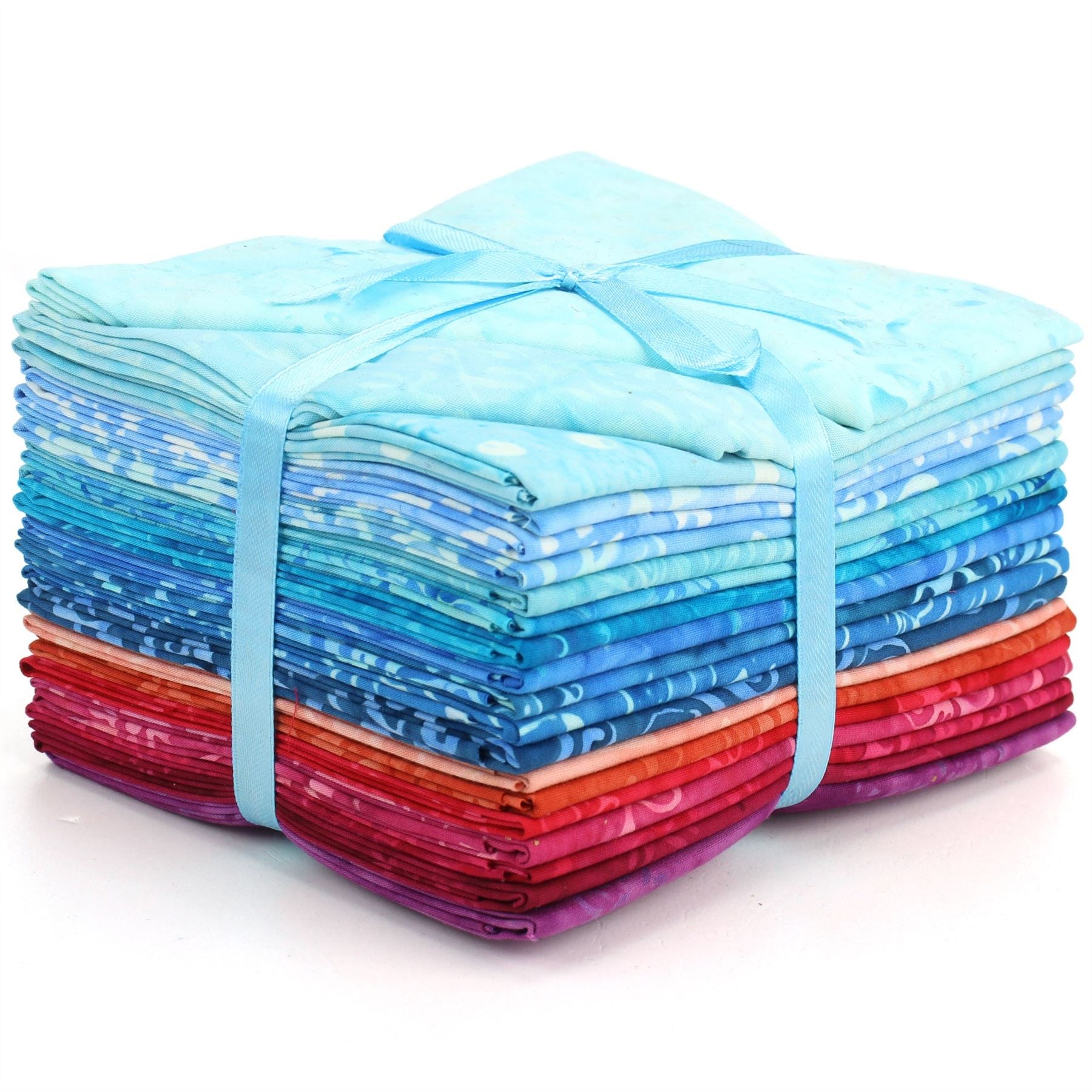 Cotton Batik Pre Cut Fabric Bundles - Fat Quarter - Blues & Reds