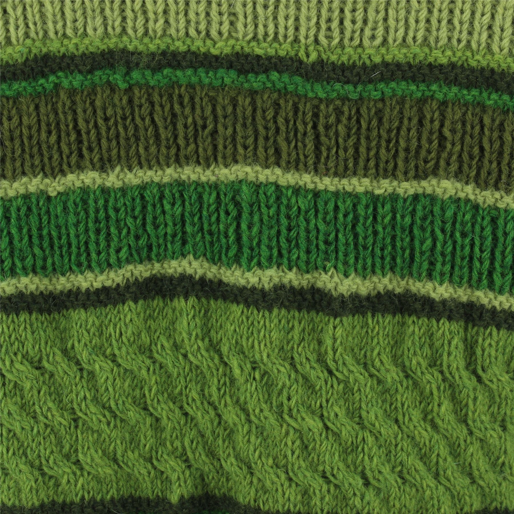 Chunky Wool Multi Knit Jumper - Green