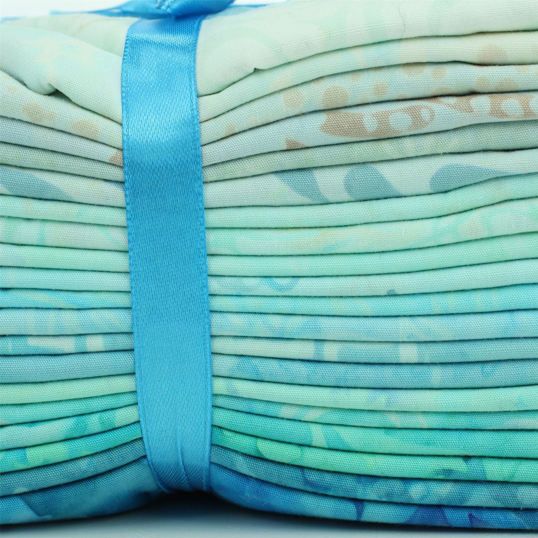 Cotton Batik Pre Cut Fabric Bundles - Fat Quarter - Light Blues