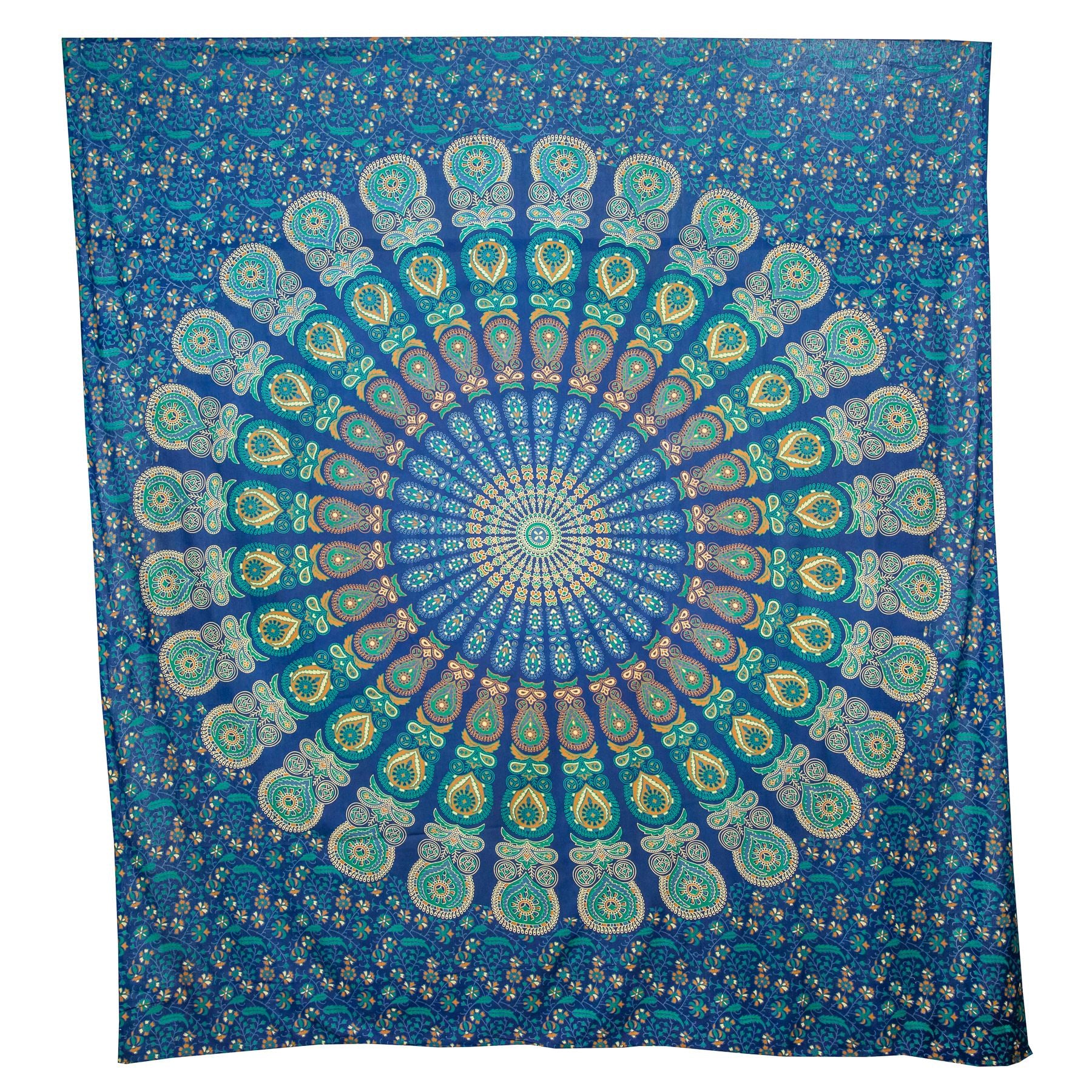 Block Printed Mandala Wall Hanging - Cobalt