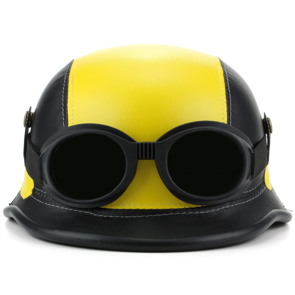 Combat Novelty Festival Helmet with Goggles - Yellow & Black