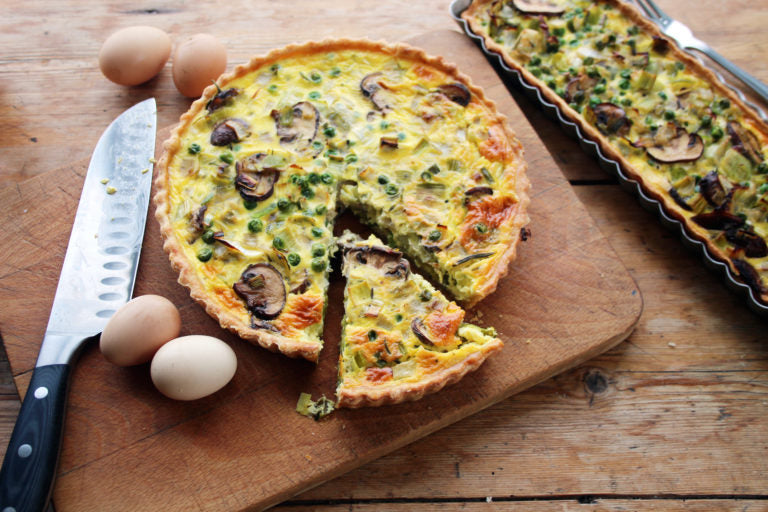 leek and pea quiche