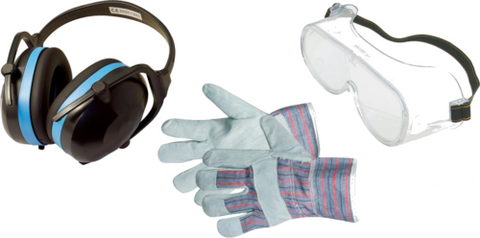 saftey gloves, goggles and ear protectors required when removing tiles from walls