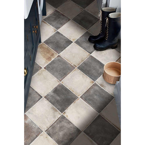 Osterley Black Square tile 22.5x22.5cm-Porcelain tile-Ca Pietra-tile.co.uk