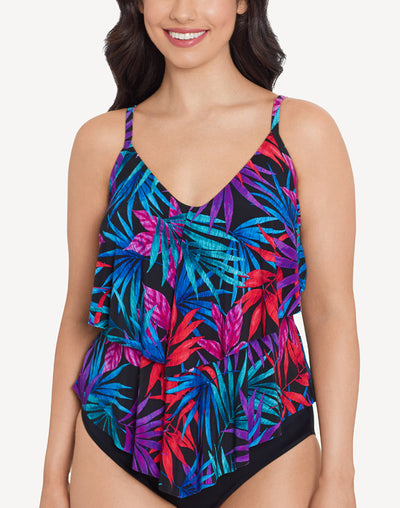 Petal Party Plus Size High Neck Tankini Top