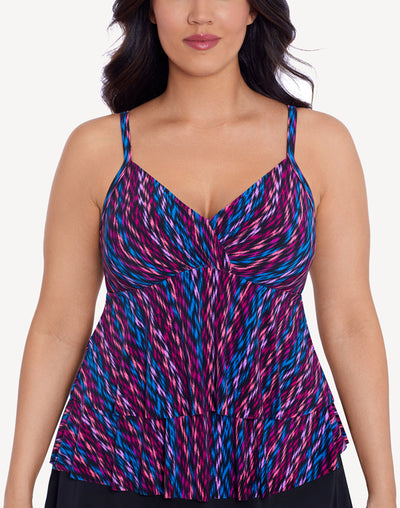 Petal Party Plus Size High Neck Tankini Top