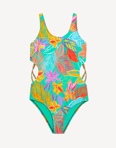  Girls Swimsuits Two Piece Tankini Boyshort Bathing Suit Set  Hawaiian Beach Swimwear Coconut Tree Print Swimming Suits 7-8 Years