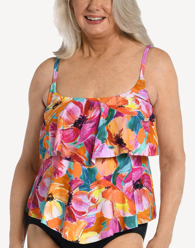 TRIMSHAPER RAINFOREST PRINT TANKINI TOP