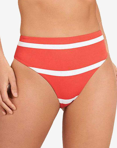 ROXY Stripe Soul Cheeky High Leg Bikini Bottom - Multicolor stripes