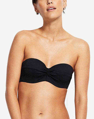 Seafolly twist front bandeau bikini top in black glitter - ShopStyle Two  Piece Swimsuits
