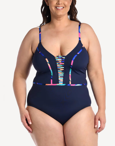 FAFWYP Womens Plus Size Long Sleeve One Piece Bathing Suit