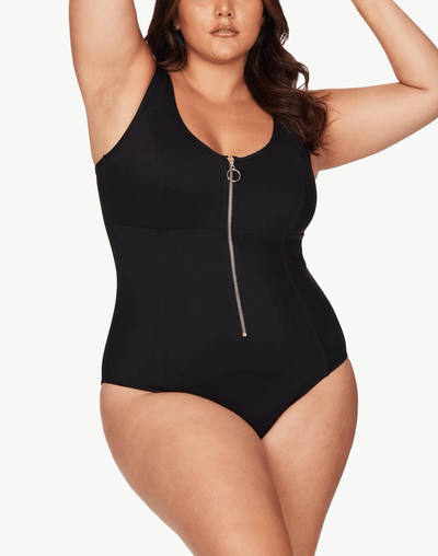 Womens Plus Size Placement Medalist Black/Electric Pink/Volcanic