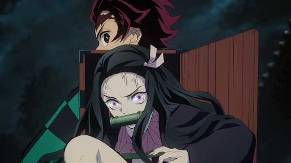 Nezuko et Tanjiro contre le démon
