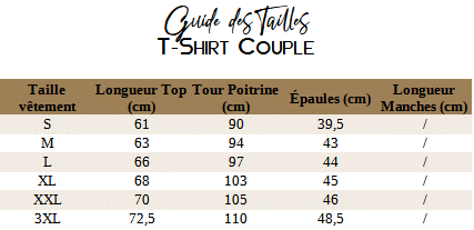 [Guide des Tailles T-Shirt Couple Big Thief]