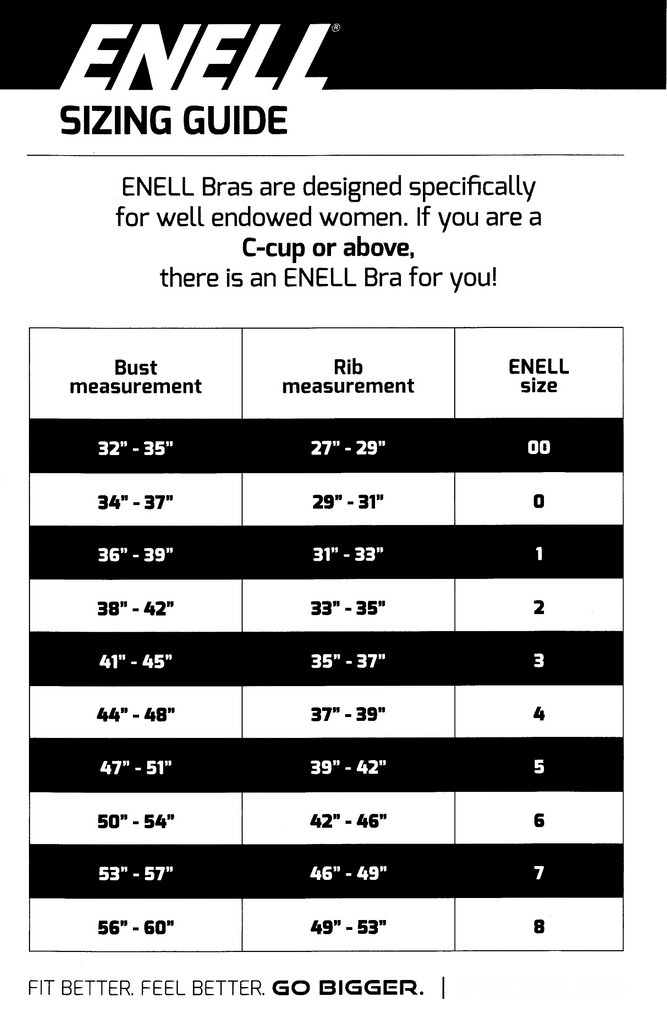 Enell Size Chart