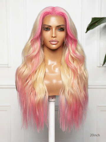 pink highlights in blonde hair