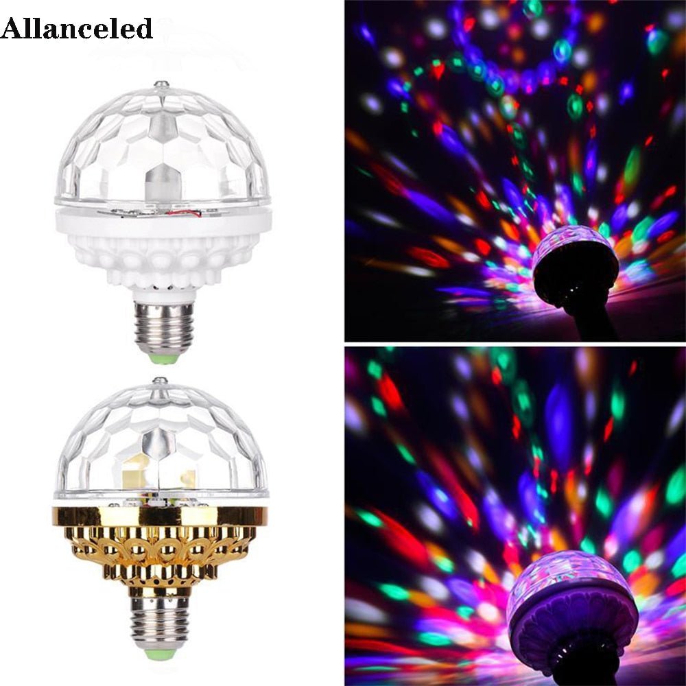 Mini boule lumineuse rotative magique E27, lampe de Projection RGB