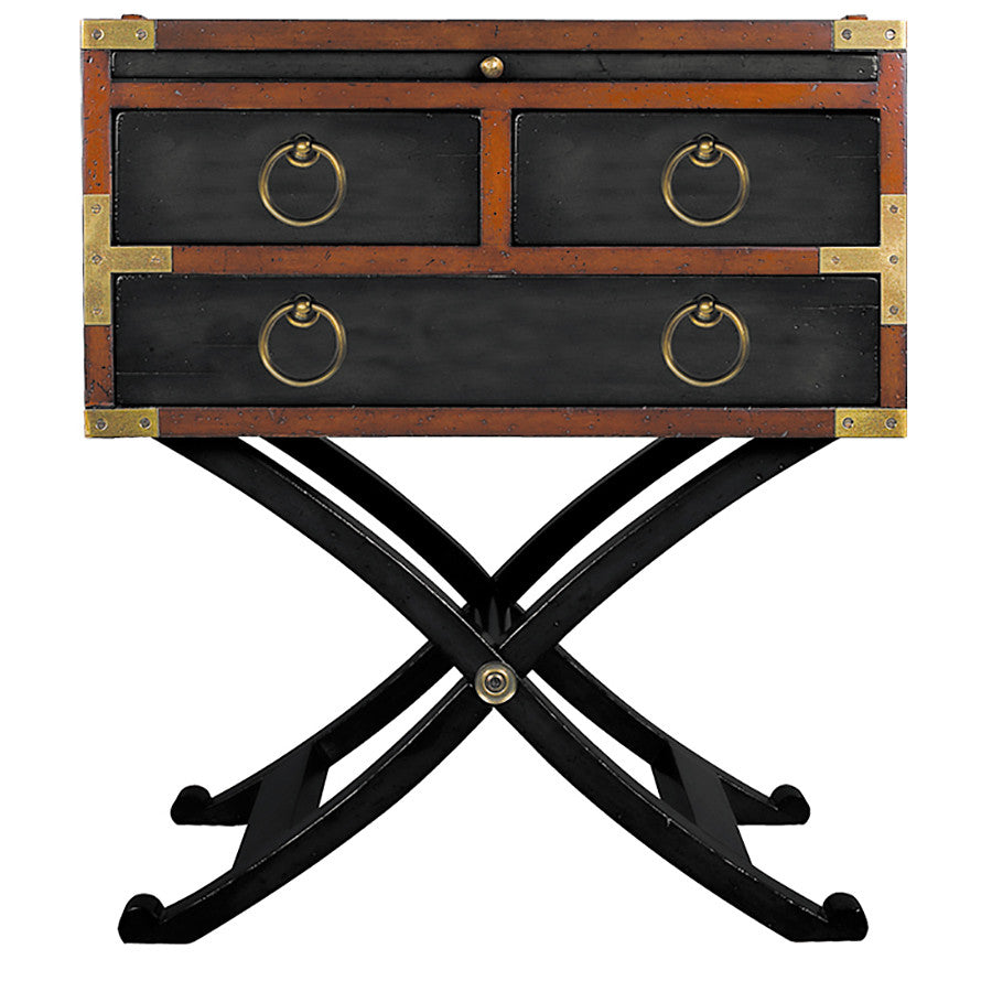 Campaign Style Side Table Black