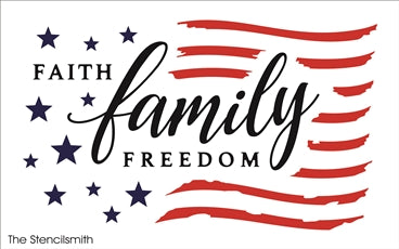 Download Faith Family Freedom Reusable Stencil For Diy Signs And Decor The Stencilsmith