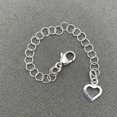 Silver Layered Heart Charm Bracelet