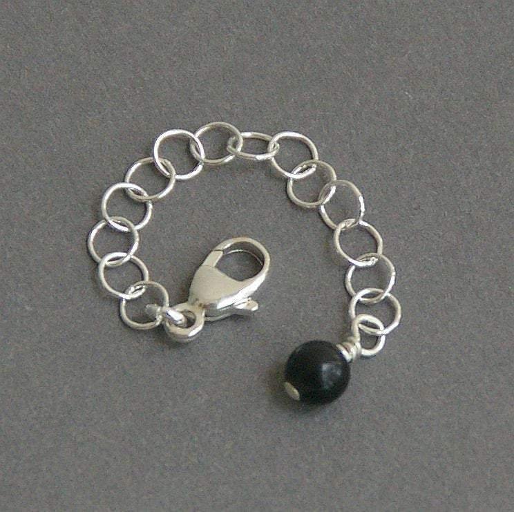 Sterling Silver and Black Onyx Necklace / Bracelet Extender