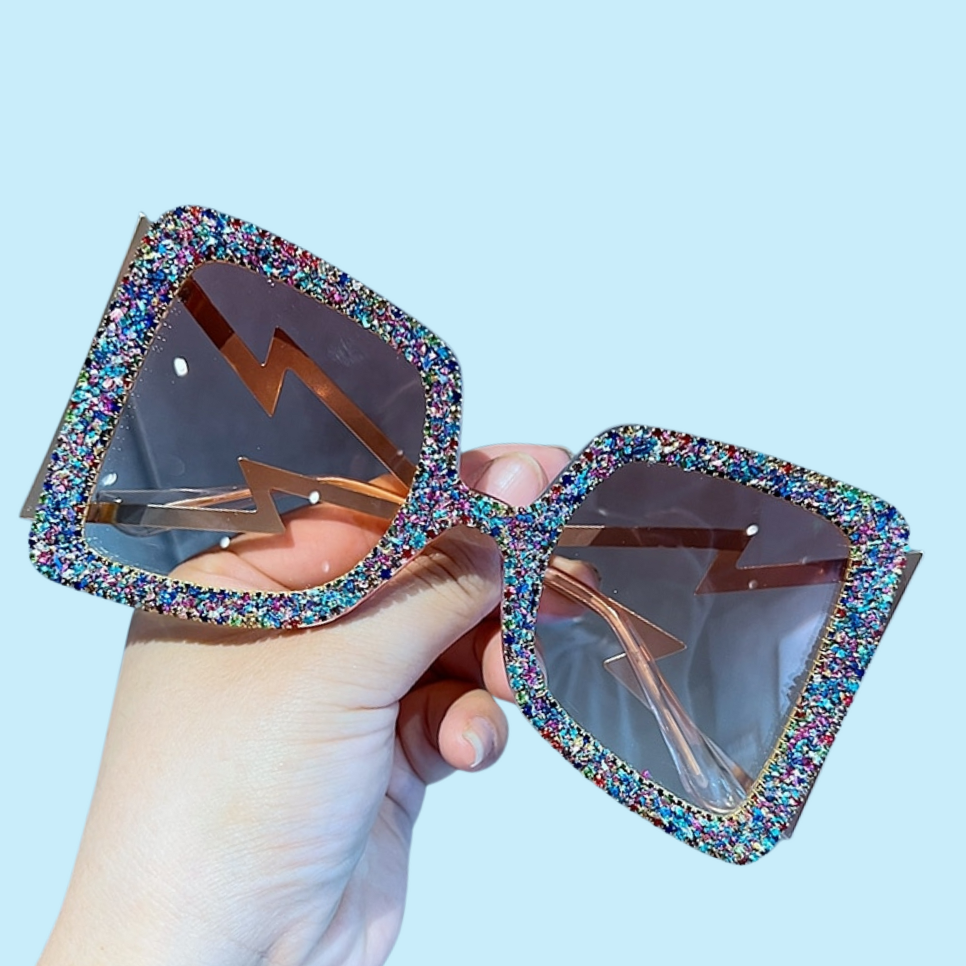 Glitter solbriller, multifarvet – Loulou Sparkle