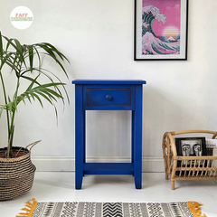 side table painted cobalt blue