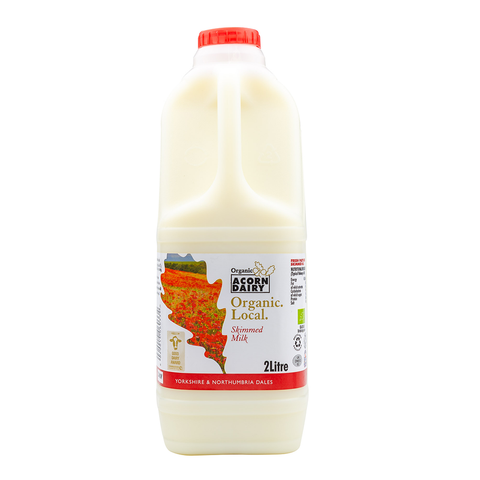 Acorn Dairy Organic Milk 2 Litre - Skimmed - Langthorpe Farm Shop