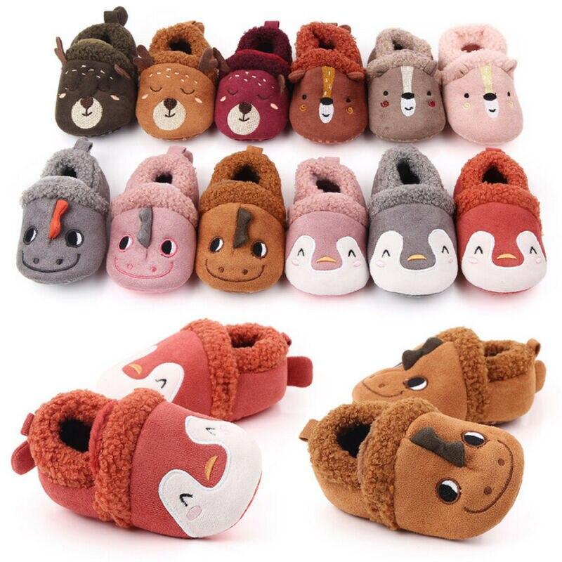 Nouveau-né Bébé Garçon Fille Chaussons en polaire souple Restez sur Bébé Pantoufles  Chaussettes Chaussure Non Dérapant Préhension Tout-petit Premier Marcheur  Hiver Cheville Berceau Chaussures