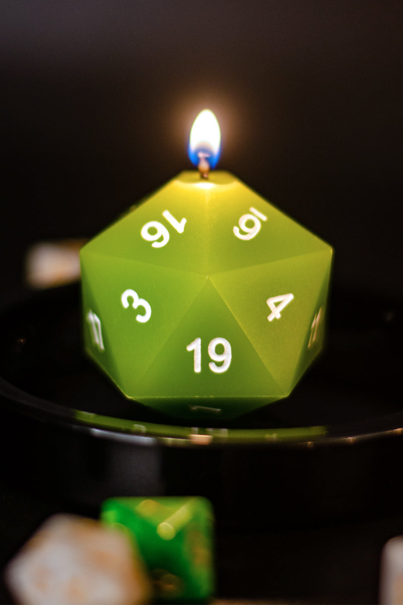 Light Green Aura of Vitality Scented DnD Dice Candle