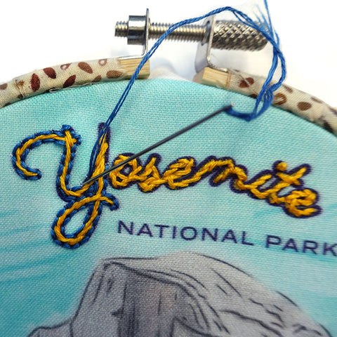 Detail of Yosemite National Park Embroidery Kit