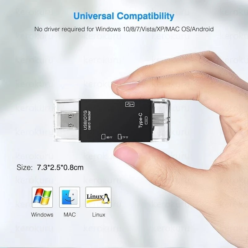 6in1 USB 3.0 Flash Drive TF Card Reader Adapter Type C OTG For Android  Phone PC