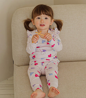 Korean Kids Jacquard Pajamas Set-Daisy duck – Bebeang Baby