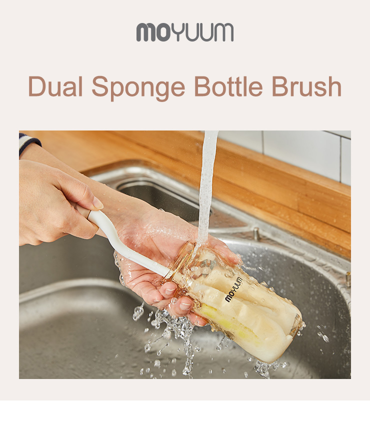 Moyuum Dual Sponge Bottle Brush – Bebeang Baby
