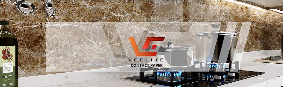 VEELIKE Faux Marble Counter Top Covers Peel and Stick Wallpaper