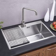 Nirali Rolling Mat For Kitchen Sink in Stainless Steel 304 Grade Silicone  Support, PeelOrange.com