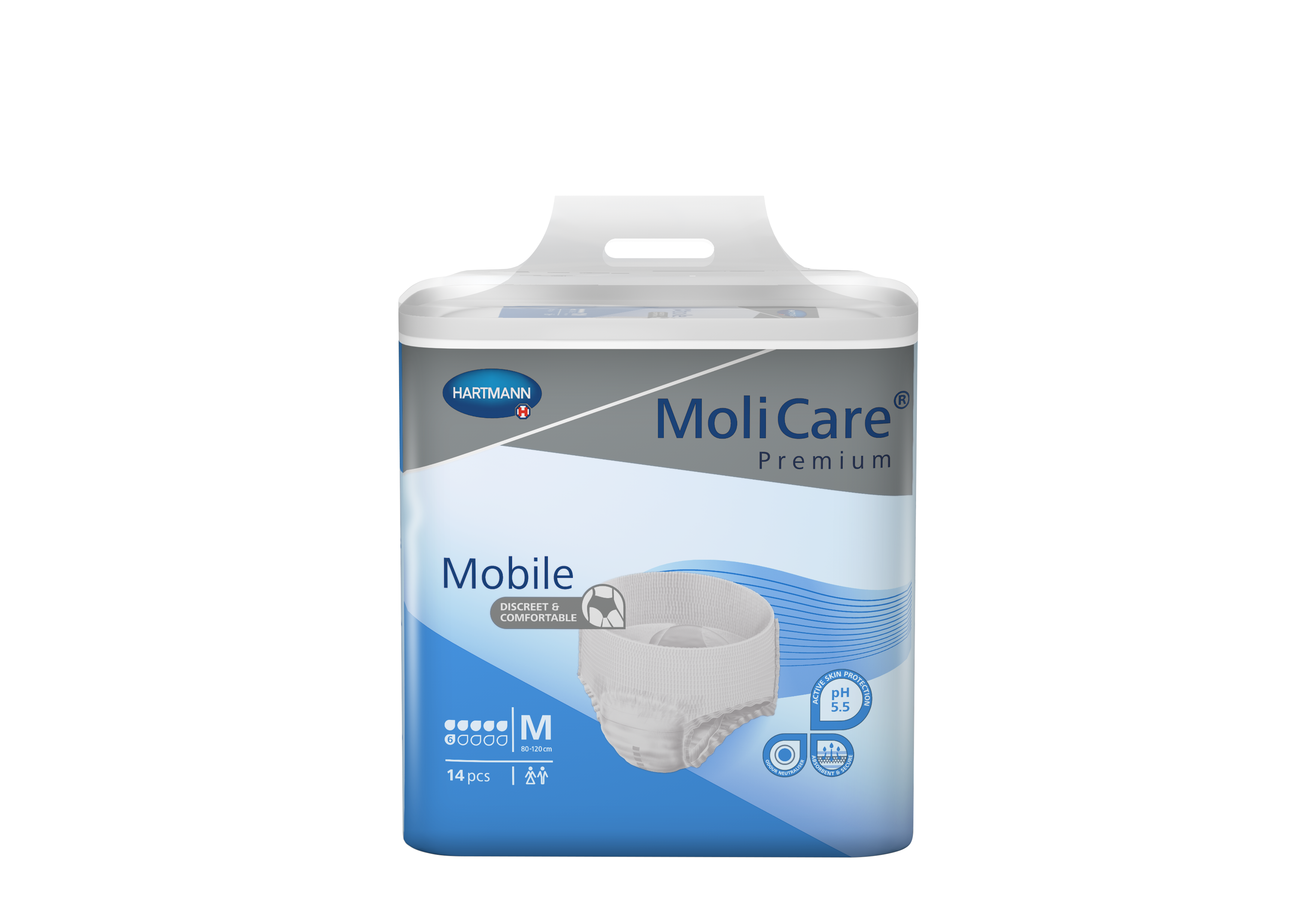 MoliCare Premium Incontinence Brief, 10D - Heavy Absorbency Adult Diaper  with Refastenable Tabs - Unisex, Size Large, 14 Count, 4 Packs, 56 Total