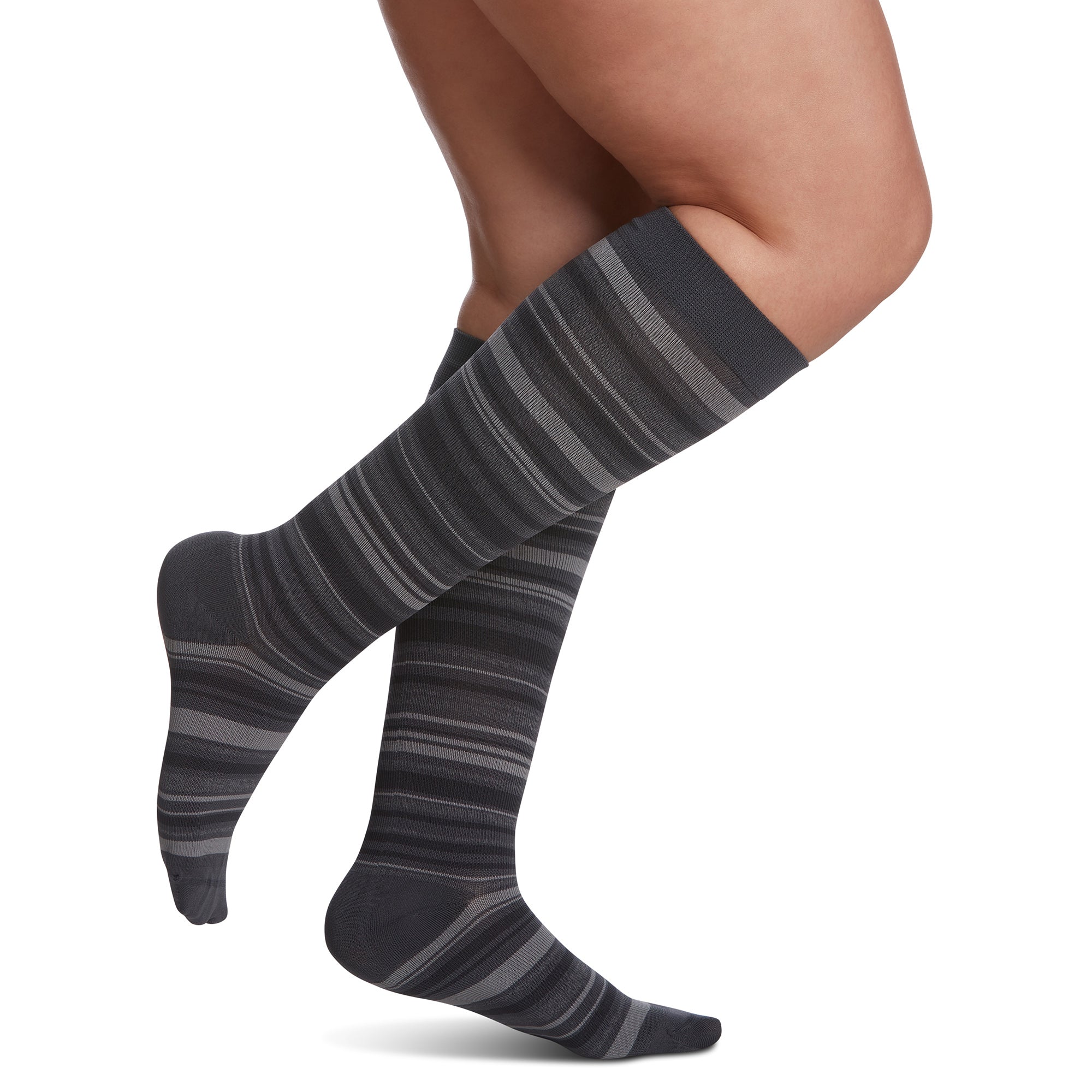 Motif Medical, Maternity Compression Socks, Must Have Items for Pregnancy  Gray and Pink Stripes Large-X-Large