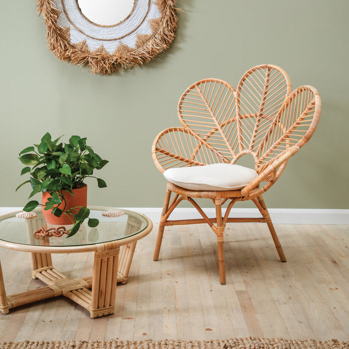 rattan chair flower