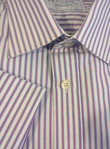 Charles Tyrwhitt- Purple Cotton Check BD Oxford Dress/ Fashion Shirt ...