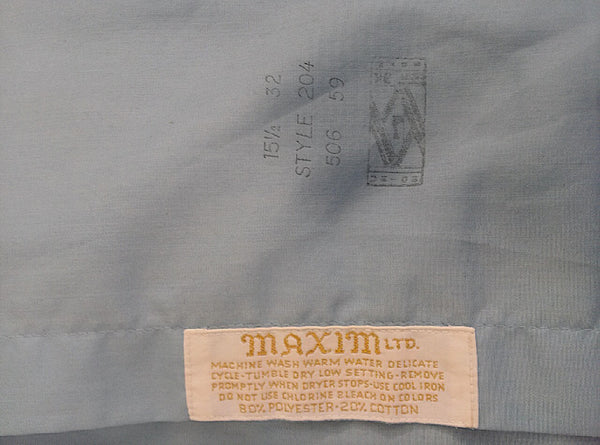Maxim LTD 1970's Powder Blue Tuxedo Shirt- Size M – Mentauge