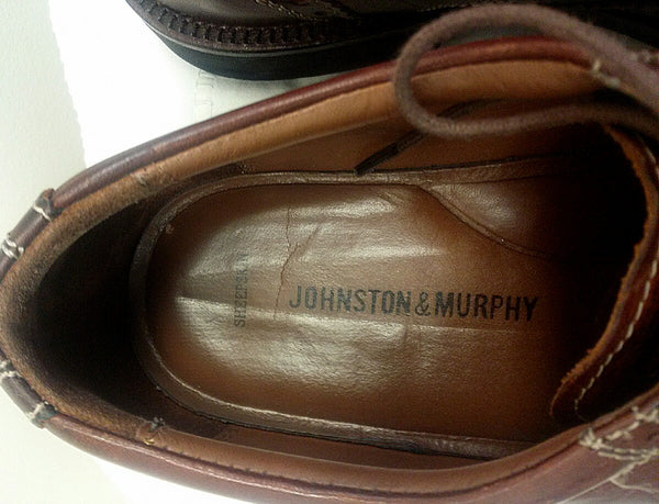 Johnston & Murphy Passport- Brown Casual Wing-Tip Oxford Shoes- size 8 ...