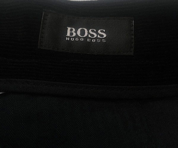 Boss- Hugo Boss 'Chagall'- Black Cotton Micro-Corduroy Casual Trousers ...