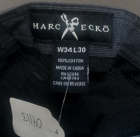 New- Marc Ecko Bue/Gray Pencil-Stripe Cotton Casual Fashion Trousers ...