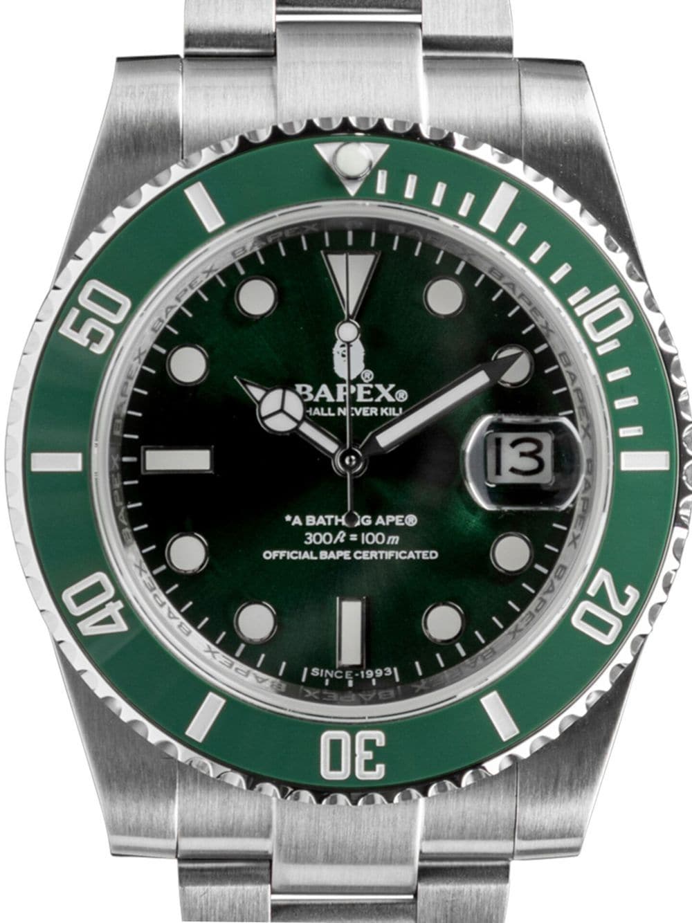 BAPE A Bathing Ape Type 1 Bapex Watch Silver/Green - Neighborhood